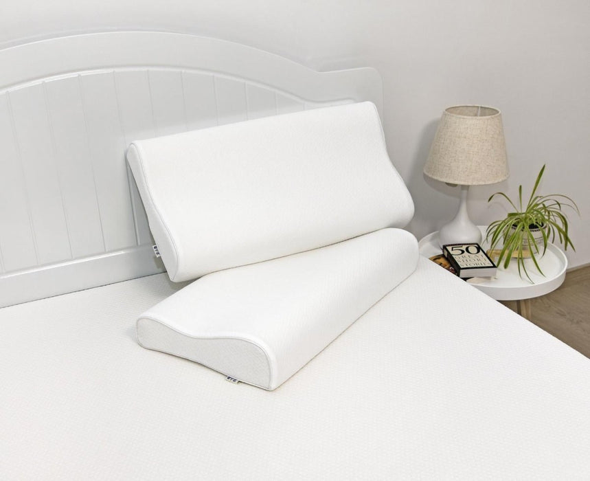 Neck Support Cervical Memory Foam Pillow (White)