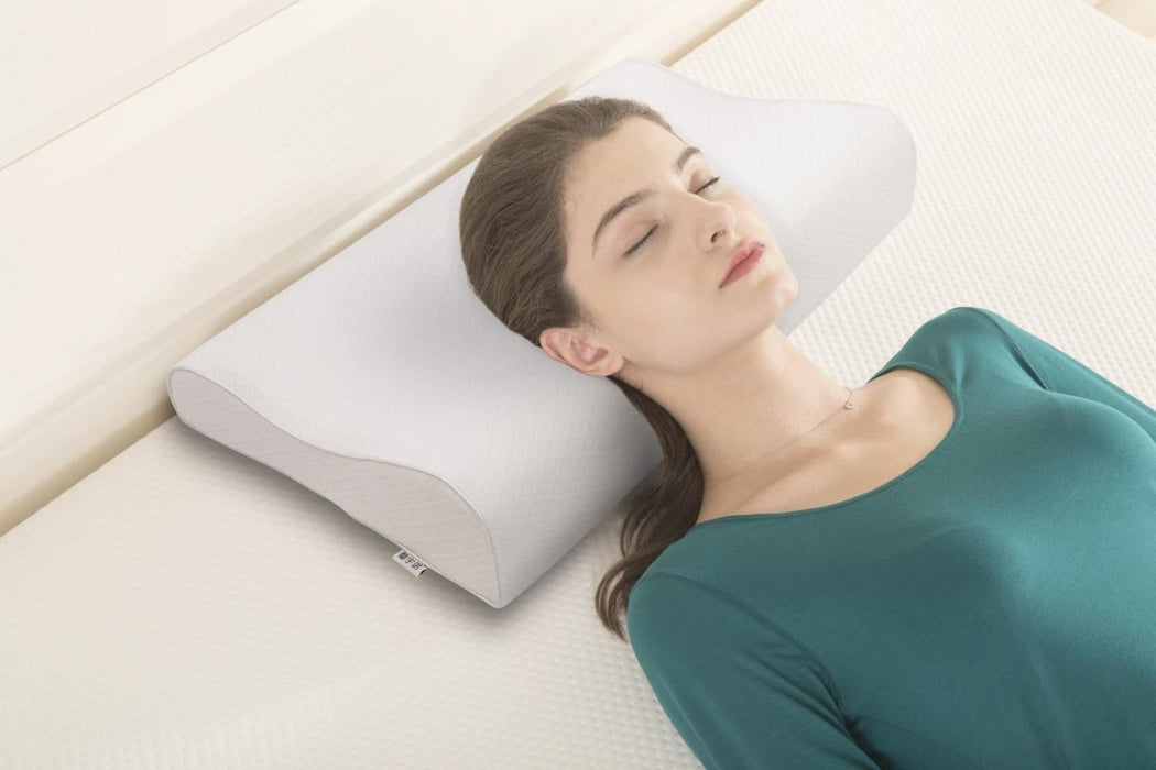 Neck Support Cervical Memory Foam Pillow (White)