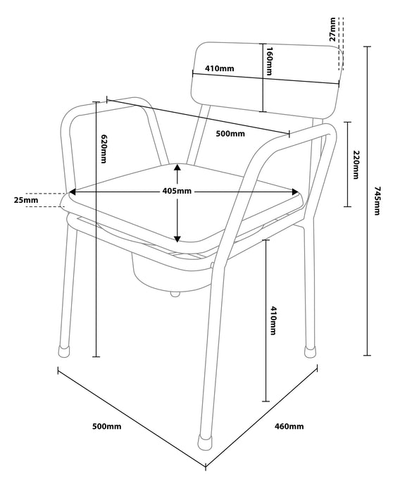 The Kent stacking commode chair