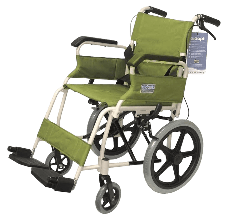 Foldable Attendant Propelled Transport Wheelchair (Green)