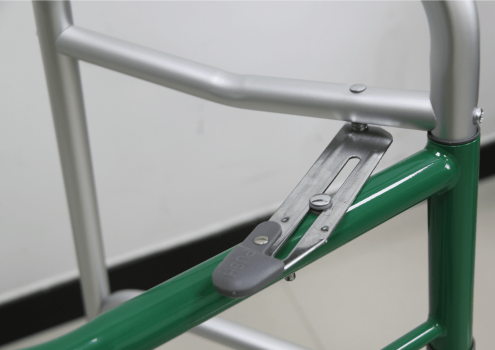 Aluminum two button walker with wheels