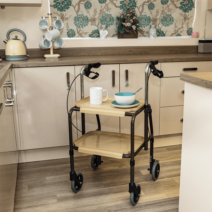 Height Adjustable Kitchen Strolley Trolley with Brakes