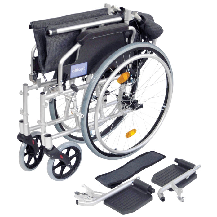 Deluxe Lightweight Self Propelled Aluminium Wheelchair (Silver) 