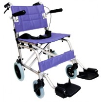 Lightweight Foldable Transport Wheelchair (Purple)