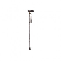Extendable Plastic Handled Walking Stick with Engraved Pattern (Colour Black)