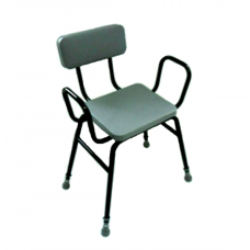 Malling Perching stool with arms & padded back - Black