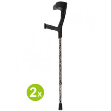 Adjustable Forearm Crutches w/Patterns - Black (One pair)