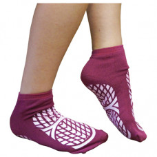 Aidapt Double Sided Non Slip Patient Slipper Socks - Size Medium UK 7.5-9.5 (Purple)