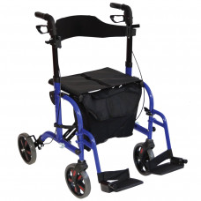 Duo Deluxe Rollator and Transit Chair in One (Blue)