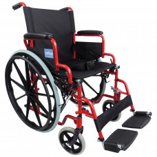 Aidapt Self Propelled Steel Transit Chair (Red) - On Request