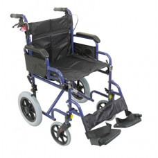 Deluxe Attendant Propelled Steel Wheelchair (Blue)