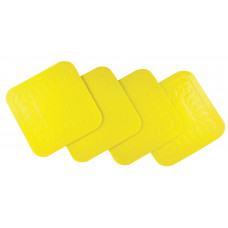 Anti Slip Silicone Rubber Square Coaster (Pack of 4) - Colour Yellow