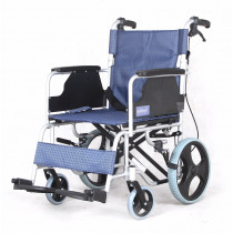 鋁合金輪椅(椅背可摺疊)(藍色)