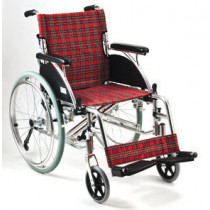 豪華鋁合金便攜輪椅（紅色格）