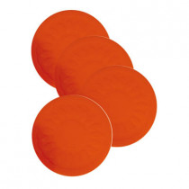 防滑矽膠杯墊 (4個裝) - 紅色