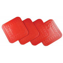 防滑矽膠杯墊 (4個裝) - 紅色