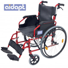 豪华轻型自推进式铝合金轮椅 (红色)