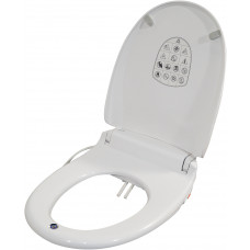 E'Loo Toilet Seat with Bidet Cleaning featuring a Warm Air Dryer, Night Light and Heated Seat Comfort Function (Round Seat)