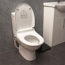 E'Loo Toilet Seat with Bidet Cleaning featuring a Warm Air Dryer, Night Light and Heated Seat Comfort Function (Oval Seat)